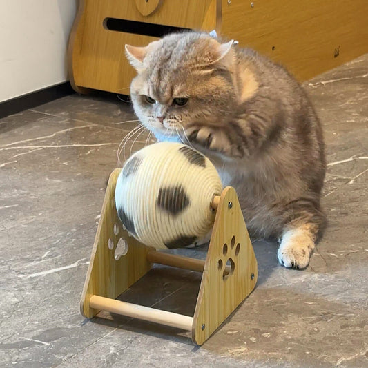 Vertical Sisal Cat Scratcher with Rolling Ball