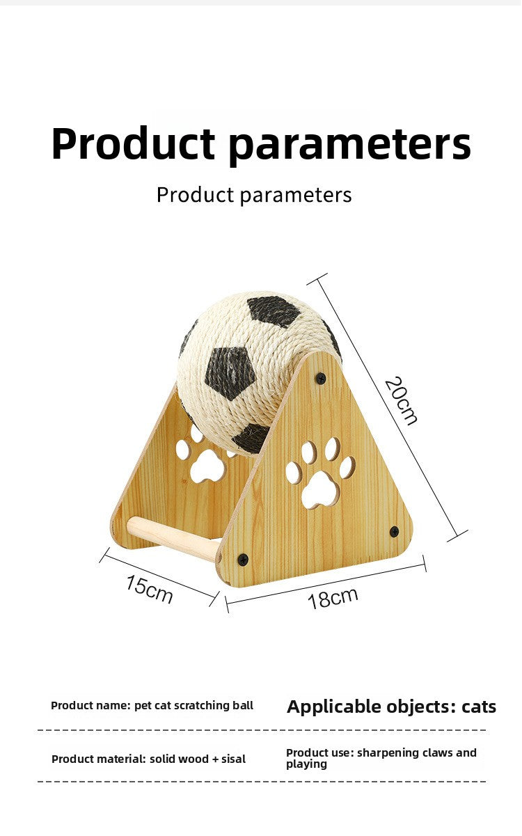 Vertical Sisal Cat Scratcher with Rolling Ball