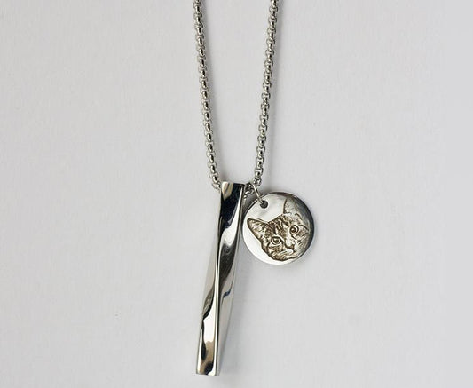 Pet Memorial Jewelry - Custom Paw Print & Hair Keepsake Pendant