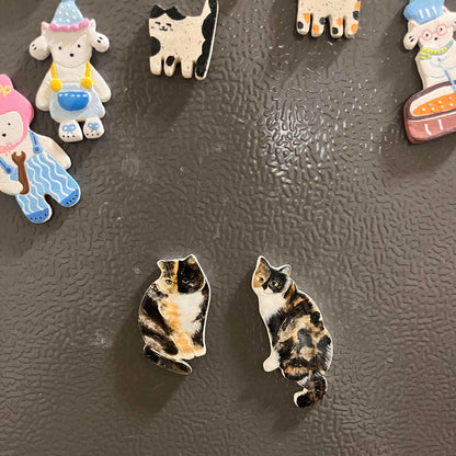 Custom Cat Fridge Magnet - Hand-Sculpted Stone Clay Charm