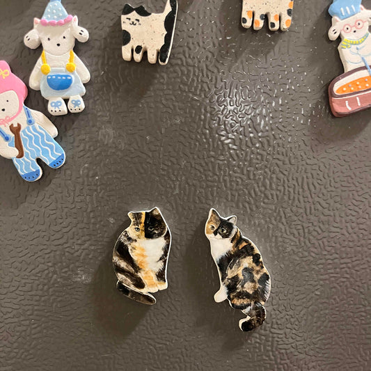 Custom Cat Fridge Magnet - Hand-Sculpted Stone Clay Charm