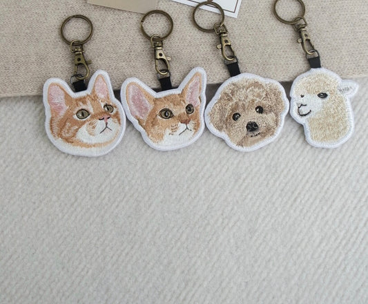 Custom Pet Embroidery Keychain