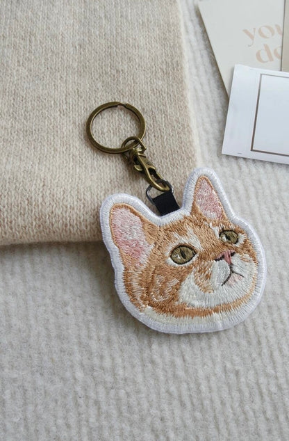 Custom Pet Embroidery Keychain