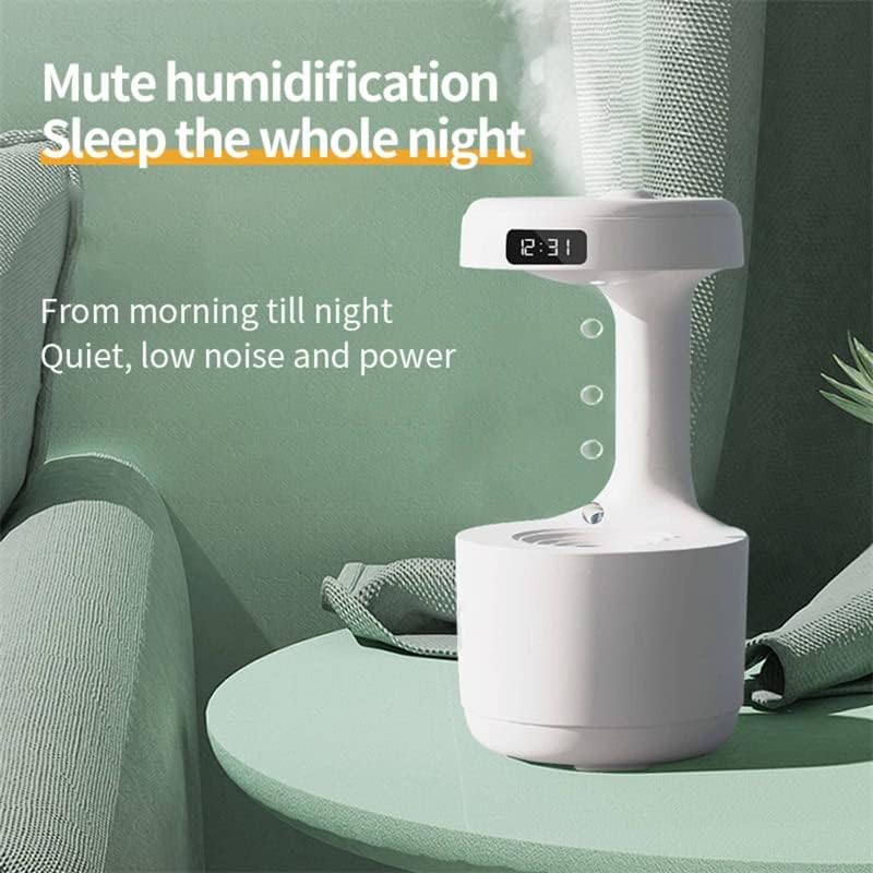 Anti-Gravity Effect Humidifier & Diffuser w/ Digital Clock | 8-Hr Runtime, Auto Shutoff, Mood Light