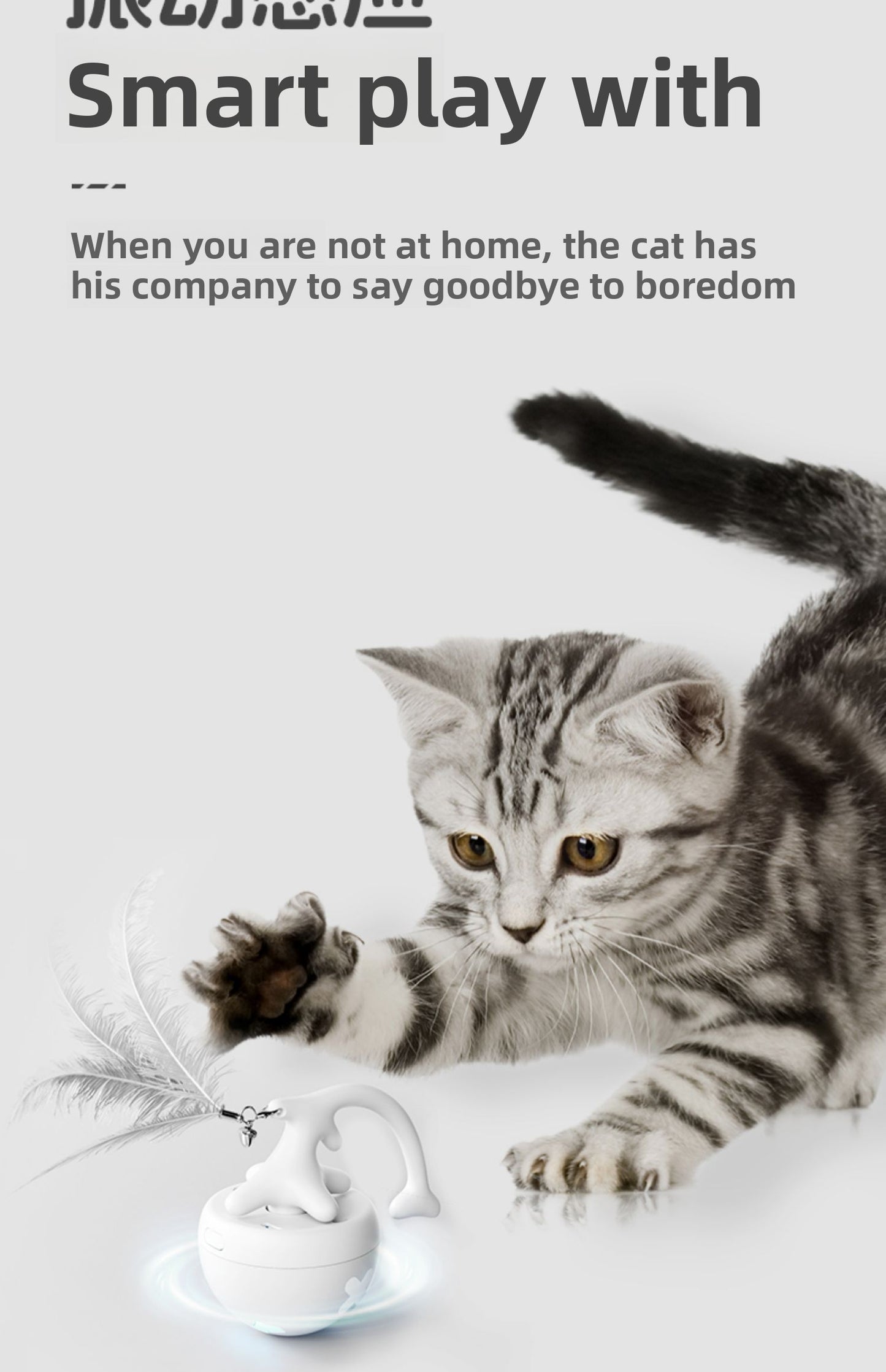 SmartMotion Cat Play Ball: Auto-Random Moves Rechargeable