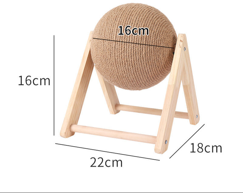 Vertical Sisal Cat Scratcher with Rolling Ball