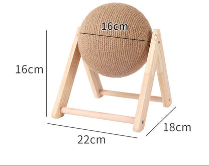 Vertical Sisal Cat Scratcher with Rolling Ball