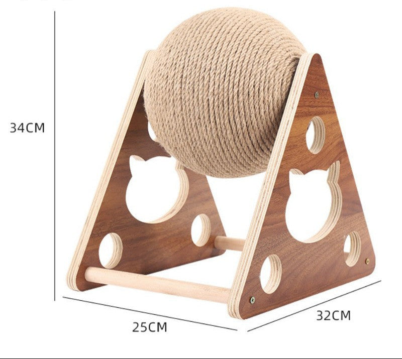 Vertical Sisal Cat Scratcher with Rolling Ball