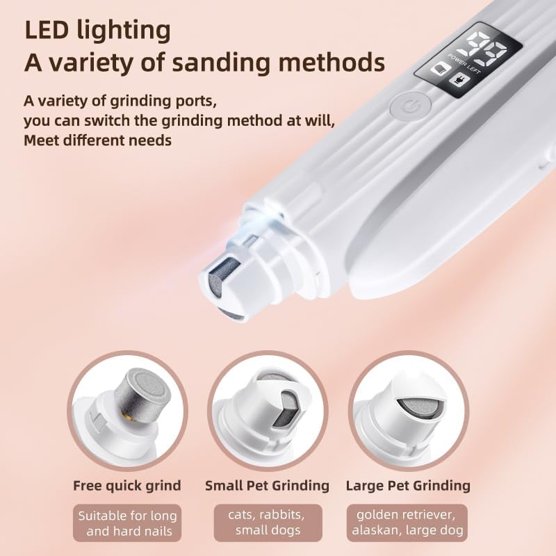 Rechargeable 2-in-1 Pet Nail Grinder & Clipper | LED Display w/ Power Status (For Cats/Dogs)
