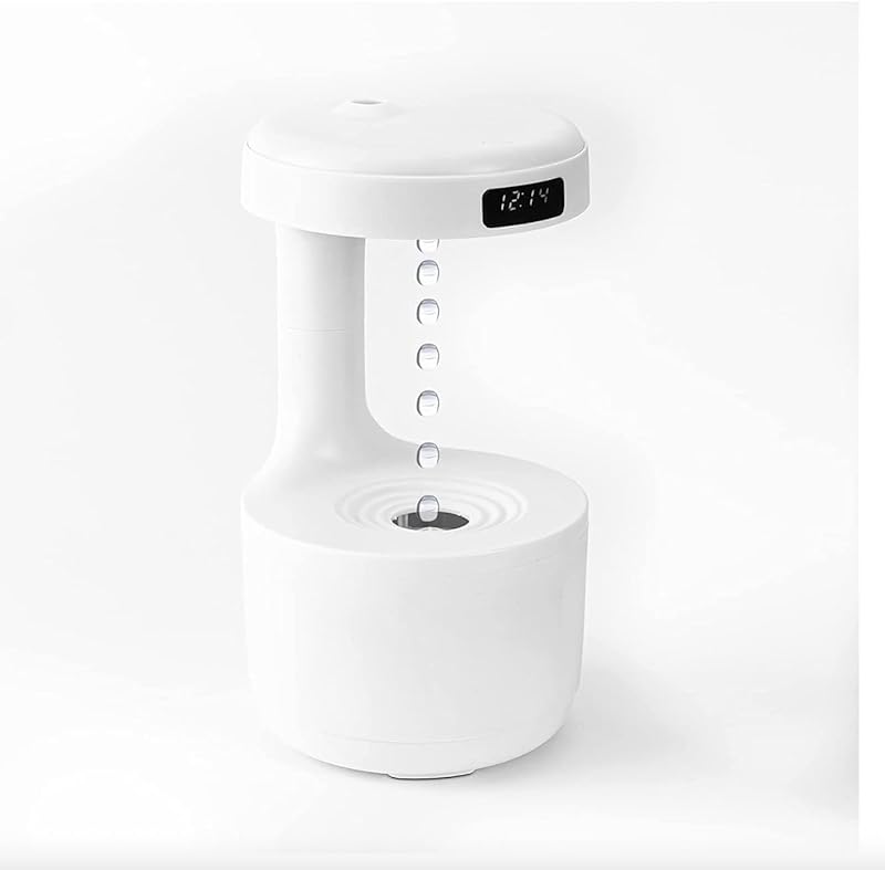 Anti-Gravity Effect Humidifier & Diffuser w/ Digital Clock | 8-Hr Runtime, Auto Shutoff, Mood Light