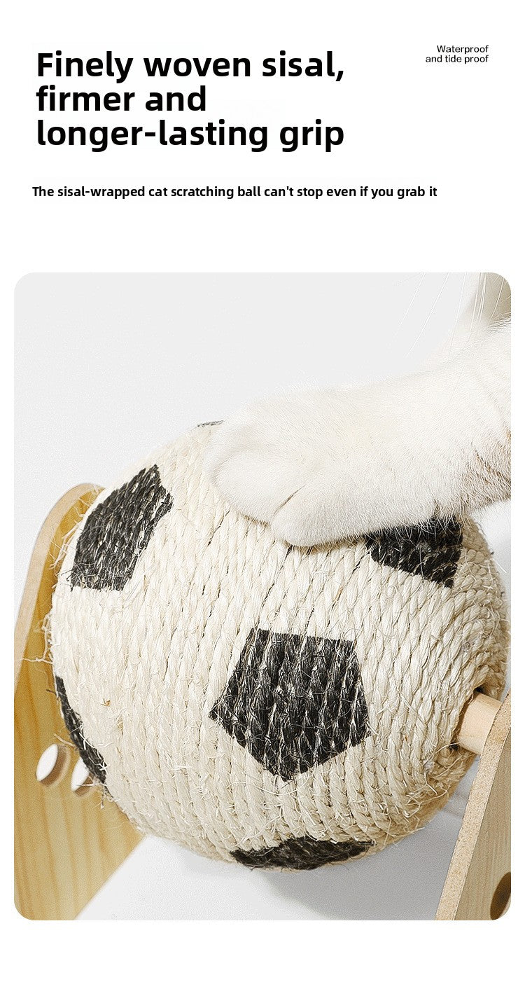 Vertical Sisal Cat Scratcher with Rolling Ball