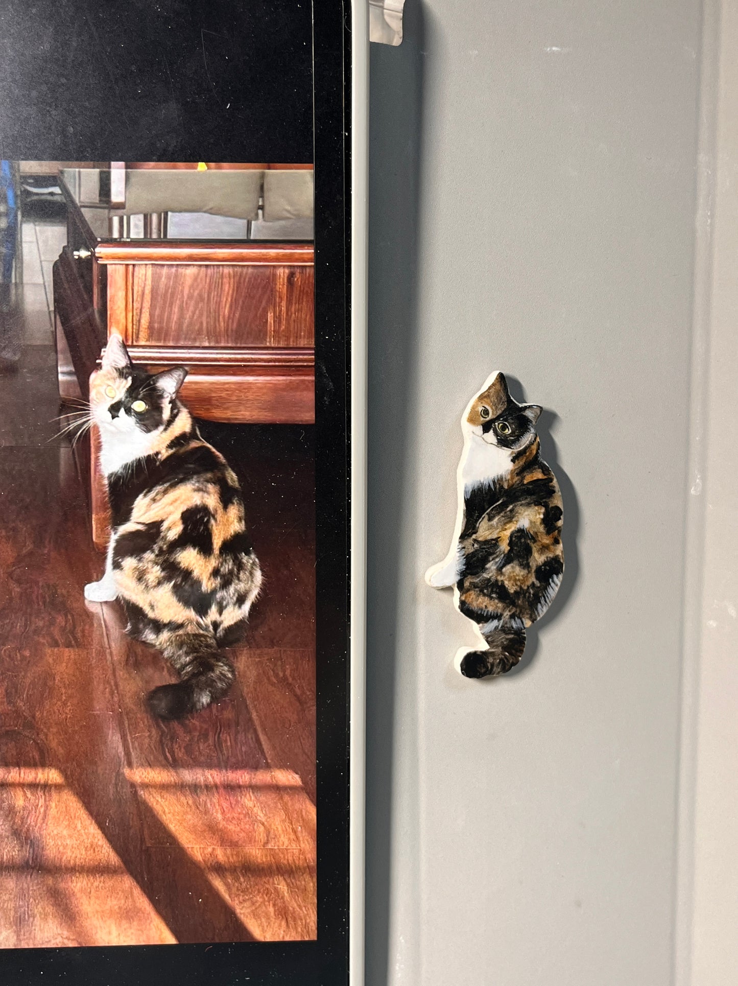 Custom Cat Fridge Magnet - Hand-Sculpted Stone Clay Charm