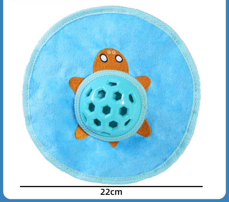 Pet Dog Toy Food Hiding and Dispensing Frisbee Plush Toy