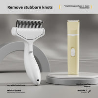 [Stubborn Knots] Ivory White Detangling Comb + Cream Yellow Hair Trimmer