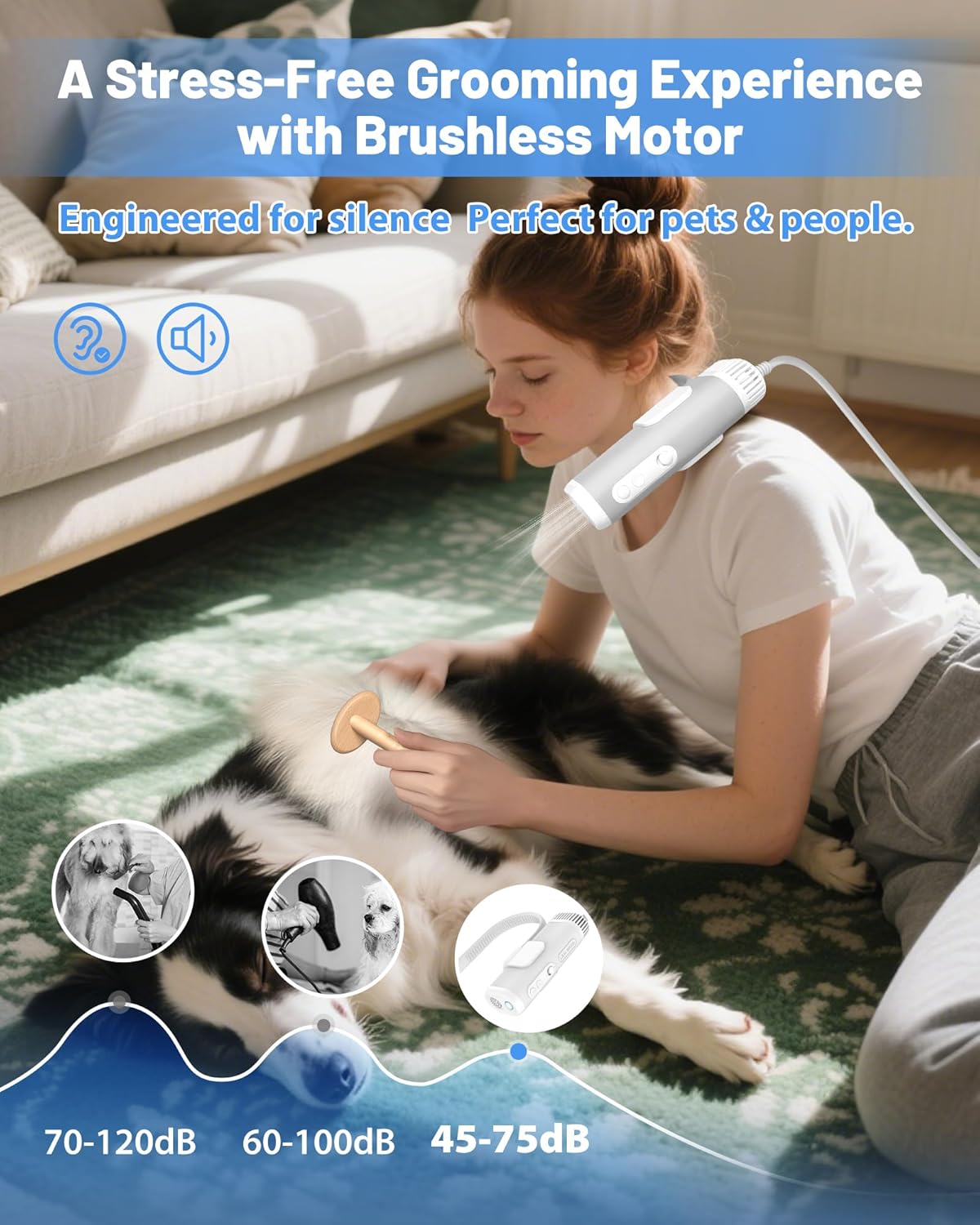 Hands-Free Pet Dryer: Low-Noise & 2X Faster Drying