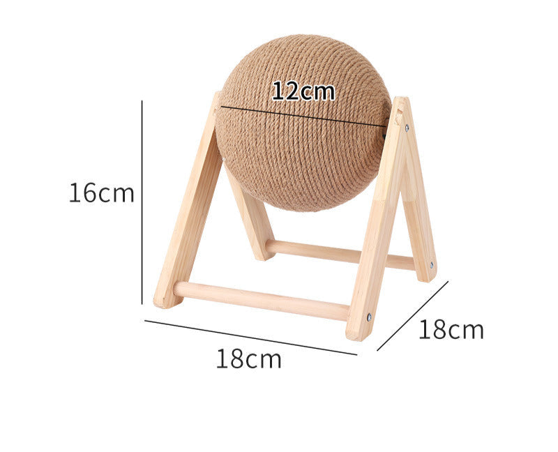 Vertical Sisal Cat Scratcher with Rolling Ball