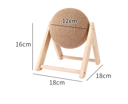Vertical Sisal Cat Scratcher with Rolling Ball