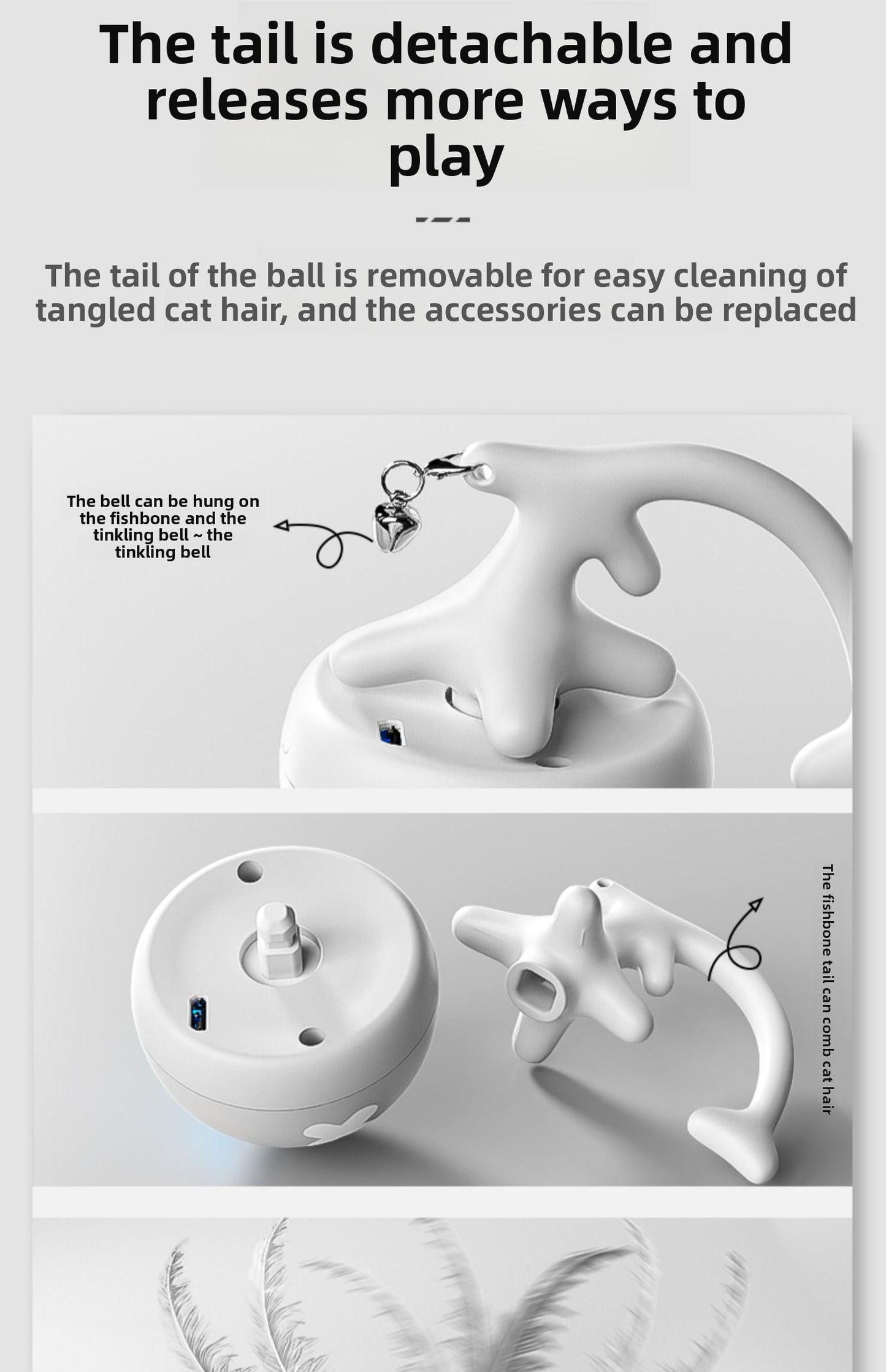 SmartMotion Cat Play Ball: Auto-Random Moves Rechargeable