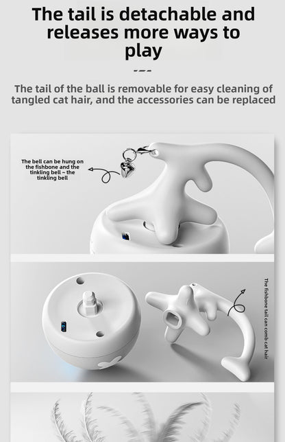 SmartMotion Cat Play Ball: Auto-Random Moves Rechargeable