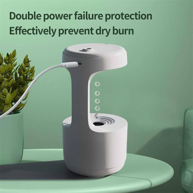 Anti-Gravity Effect Humidifier & Diffuser w/ Digital Clock | 8-Hr Runtime, Auto Shutoff, Mood Light