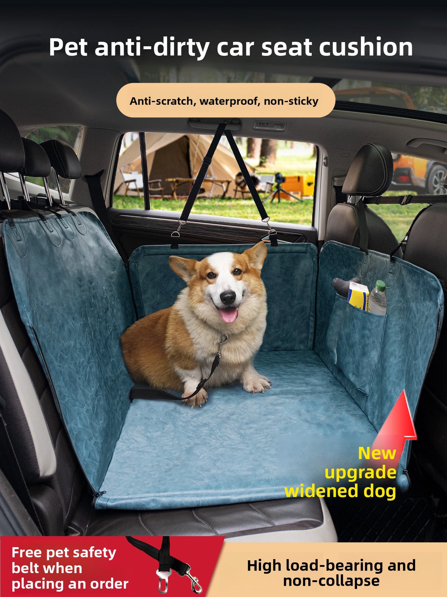 Pet Car Seat Cushion Dog Car Seat Travel Essential Seat Cover