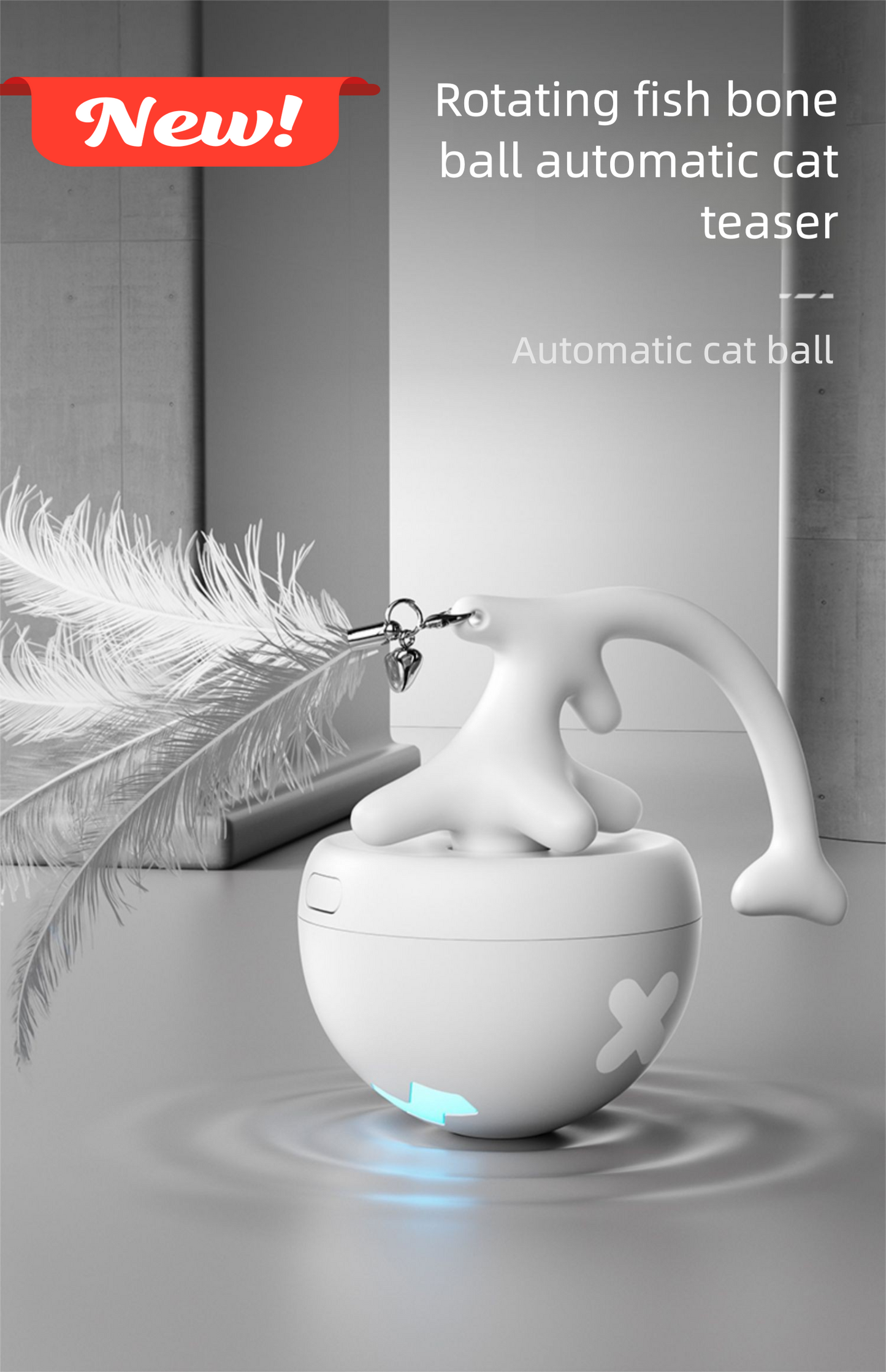 SmartMotion Cat Play Ball: Auto-Random Moves Rechargeable
