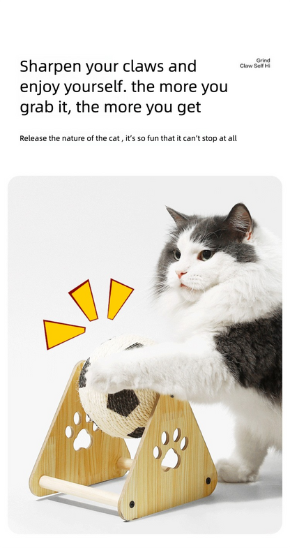 Vertical Sisal Cat Scratcher with Rolling Ball