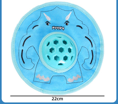 Pet Dog Toy Food Hiding and Dispensing Frisbee Plush Toy