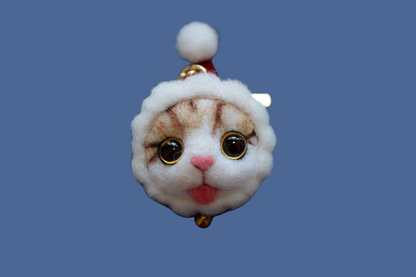 Handmade Wool Cat Charm - Artisan Pet Memorial Keychain