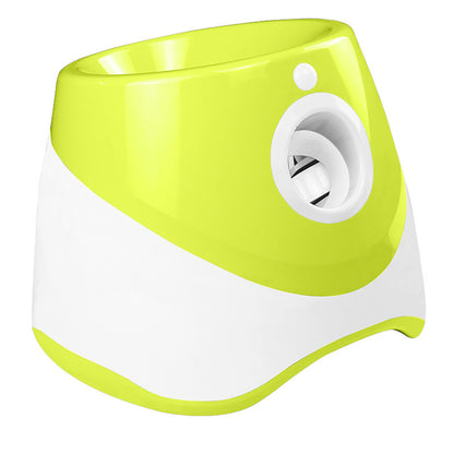 USB-Rechargeable Automatic Ball Launcher for Small Dogs | 10-30ft Adjustable | 15 Mini Tennis Balls Included