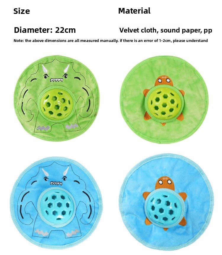 Pet Dog Toy Food Hiding and Dispensing Frisbee Plush Toy