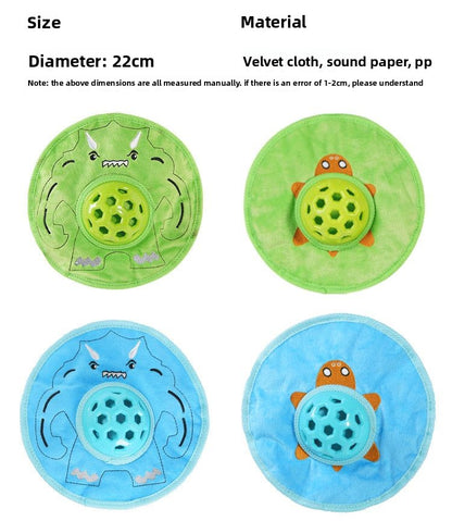 Pet Dog Toy Food Hiding and Dispensing Frisbee Plush Toy