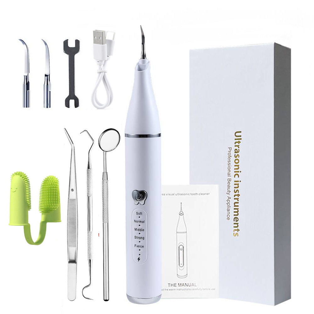 Portable Pet Teeth Cleaner USB Charge LED Light Home Use