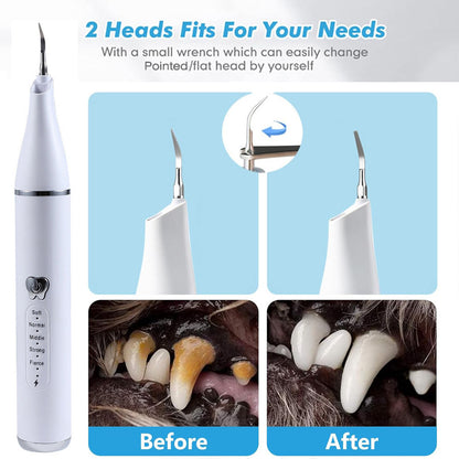 Portable Pet Teeth Cleaner USB Charge LED Light Home Use