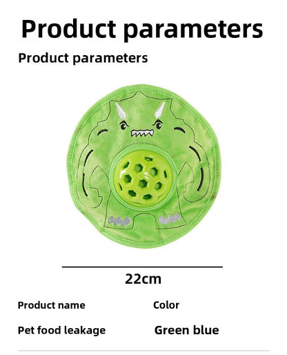 Pet Dog Toy Food Hiding and Dispensing Frisbee Plush Toy