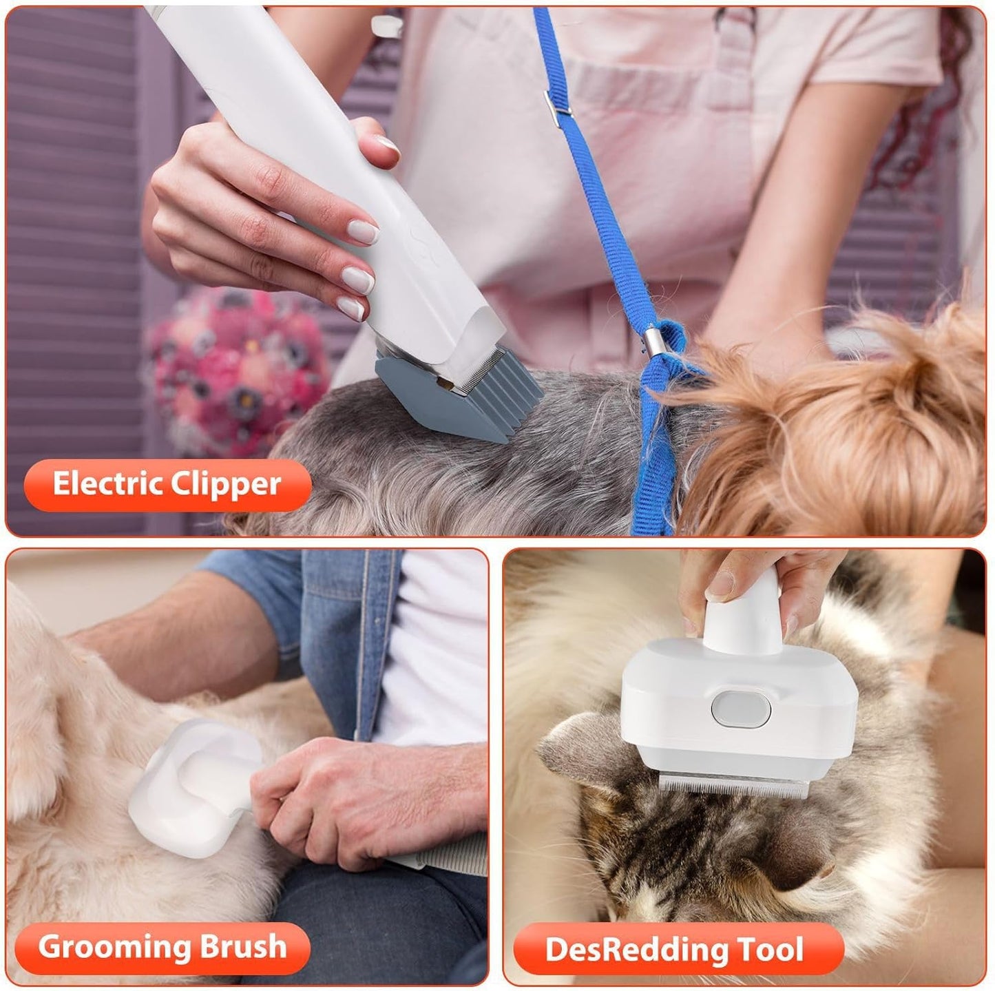Pet Grooming Vacuum Kit 2.5L Adjustable Tools