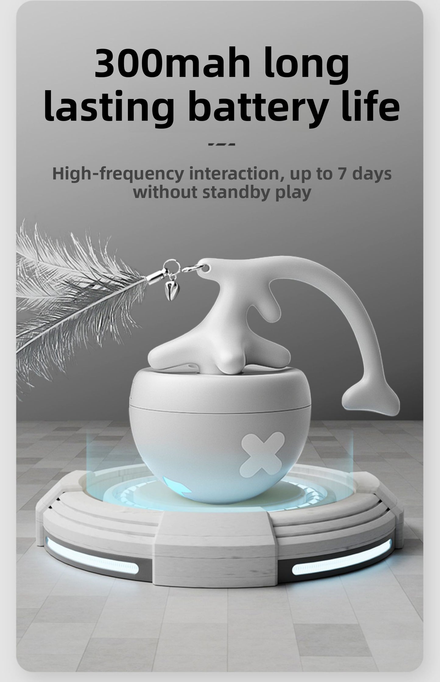 SmartMotion Cat Play Ball: Auto-Random Moves Rechargeable