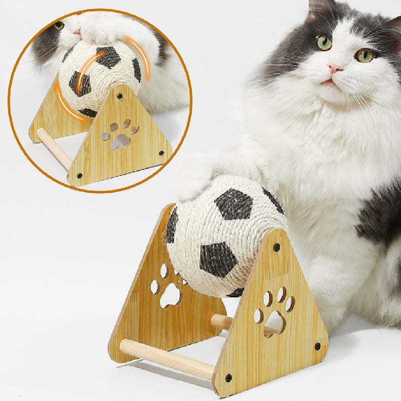 Vertical Sisal Cat Scratcher with Rolling Ball