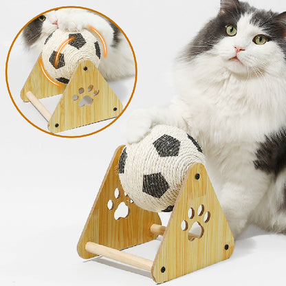 Vertical Sisal Cat Scratcher with Rolling Ball