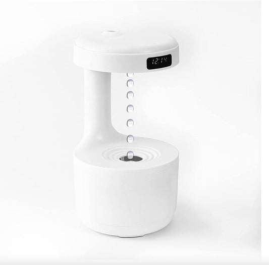 Anti-Gravity Effect Humidifier & Diffuser w/ Digital Clock | 8-Hr Runtime, Auto Shutoff, Mood Light