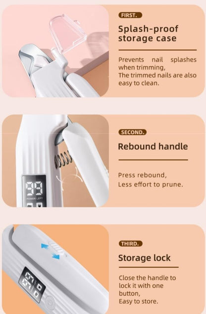 Rechargeable 2-in-1 Pet Nail Grinder & Clipper | LED Display w/ Power Status (For Cats/Dogs)
