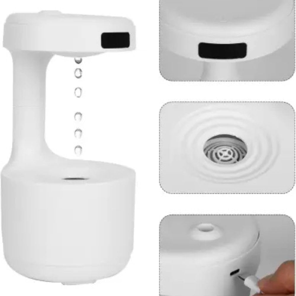 Anti-Gravity Effect Humidifier & Diffuser w/ Digital Clock | 8-Hr Runtime, Auto Shutoff, Mood Light