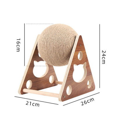 Vertical Sisal Cat Scratcher with Rolling Ball